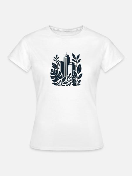 Stadtgrün Skyline - Frauen T-Shirt - Weiß