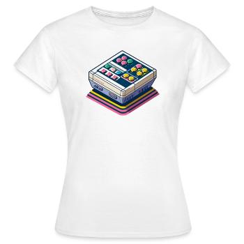 Retro Spielkonsole Pixelkunst - Frauen T-Shirt - Weiß - Vorne - AI Model Female 172 dark (172cm)