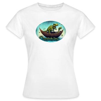 Dino Arche - Frauen T-Shirt - Weiß - Vorne - AI Model Female 172 dark (172cm)