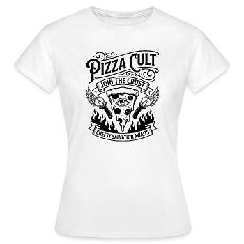 Secte de la pizza Salut au fromage - T-shirt Femme - blanc - Devant - AI Model Female 172 dark (172cm)