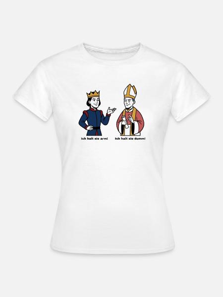 König und Bischof Cartoon - Frauen T-Shirt - Weiß