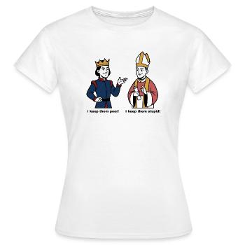 Roi et évêque en conversation - T-shirt Femme - blanc - Devant - AI Model Female 172 dark (172cm)