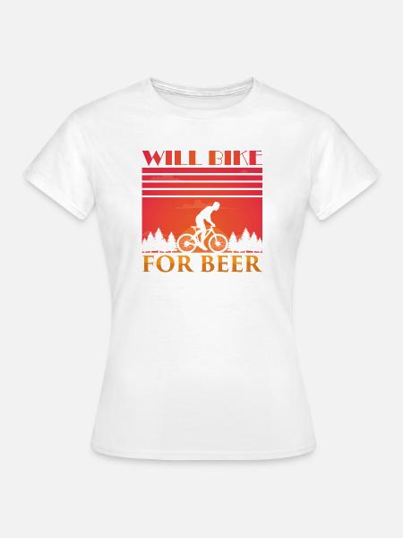 Fahradfahrer Bier Spruch Radtour Biertrinker - Frauen T-Shirt - Weiß