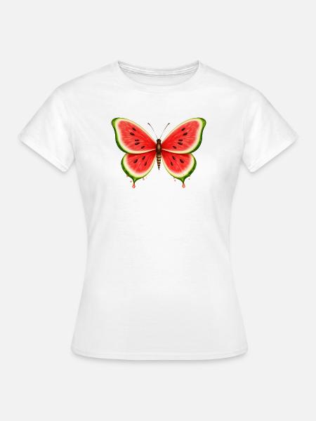 Sommerlicher Melonen-Schmetterling - Frauen T-Shirt - Weiß
