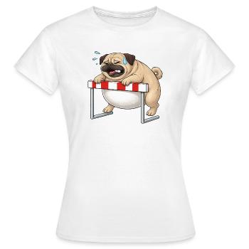 Carlin sur haie Course ironique de haies en disant - T-shirt Femme - blanc - Devant - AI Model Female 172 dark (172cm)