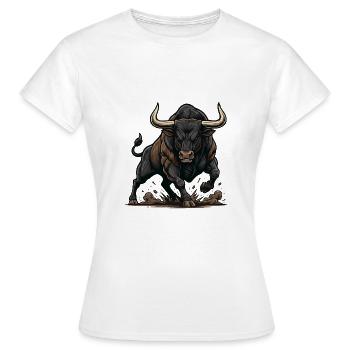 Taureau Furieux Charge Puissance - T-shirt Femme - blanc - Devant - AI Model Female 172 dark (172cm)