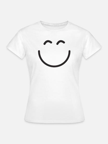 Smiley. Minimal. Positiv. - Frauen T-Shirt - Weiß