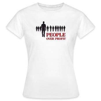 Les gens plutôt que le profit - T-shirt Femme - blanc - Devant - AI Model Female 172 dark (172cm)
