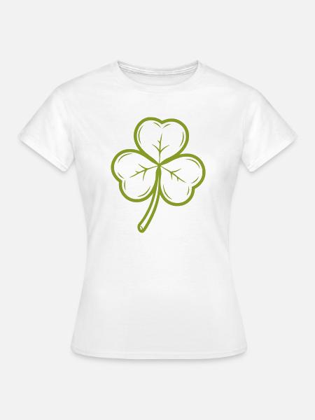 Kleeblatt grün - Frauen T-Shirt - Weiß