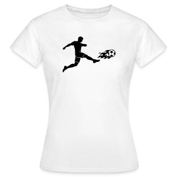 Silhouette d’attaquant de football - T-shirt Femme - blanc - Devant - AI Model Female 172 dark (172cm)