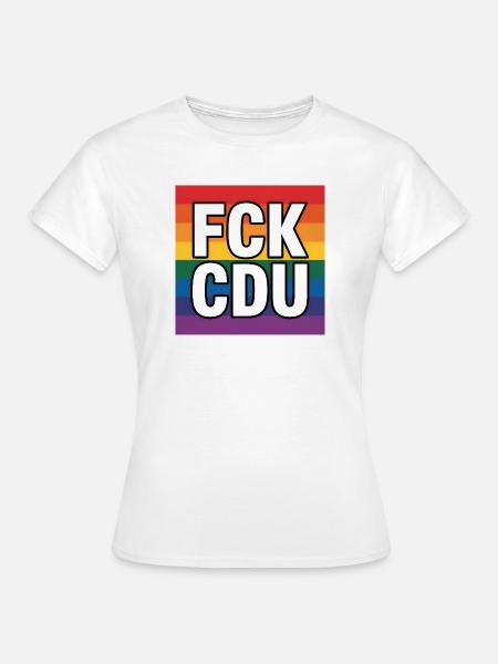FCK CDU - Anti CDU Meme - Frauen T-Shirt - Weiß