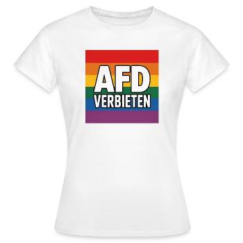 AFD Verbieten - Antifa Tee - Frauen T-Shirt - Weiß - Vorne - AI Model Female 172 dark (172cm)