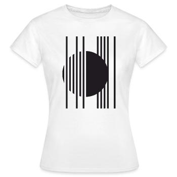 Orbite rayée géométrique - T-shirt Femme - blanc - Devant - AI Model Female 172 dark (172cm)