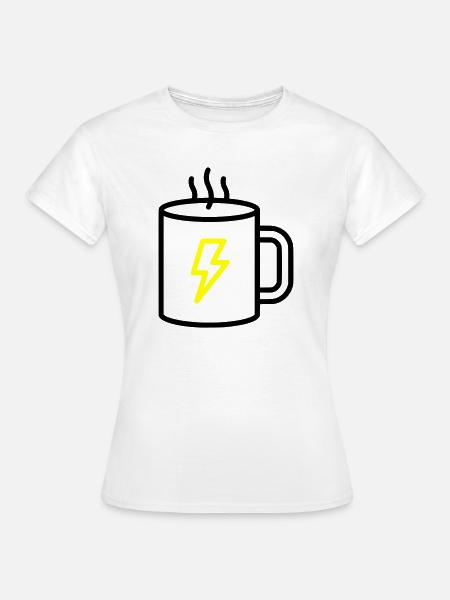 Kaffeebecher Blitz Energie - Frauen T-Shirt - Weiß
