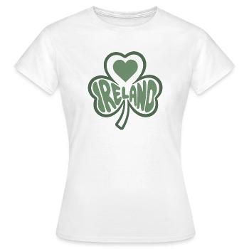 Ireland, Irland Kleeblatt mit Herz  - Frauen T-Shirt - Weiß - Vorne - AI Model Female 172 dark (172cm)