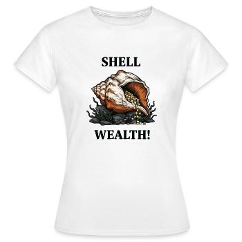 Muschelvermögen Muschelperlen Reichtum - Frauen T-Shirt - Weiß - Vorne - AI Model Female 172 dark (172cm)