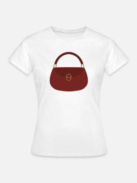 Crimson Handtaschen-Silhouette - Frauen T-Shirt - Weiß