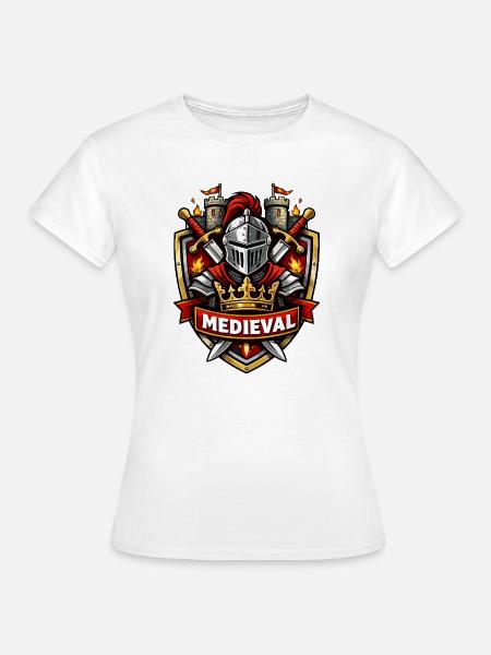 Mittelalter Ritterwappen Burgkrone - Frauen T-Shirt - Weiß