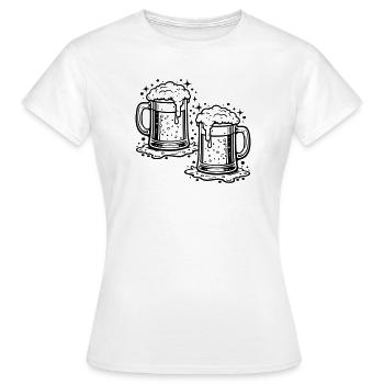 Beer Glass Beer Drinking - Women's T-Shirt - white - Front - AI Model Female 172 dark (172cm)