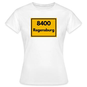 ANCIEN CODE POSTAL RÉTRO 8400 REGENSBURG - T-shirt Femme - blanc - Devant - AI Model Female 172 dark (172cm)