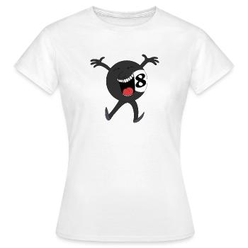 Mascotte Eightball Riante - T-shirt Femme - blanc - Devant - AI Model Female 172 dark (172cm)