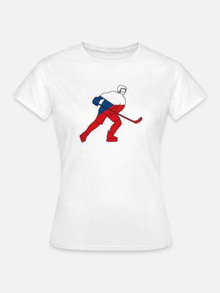 Eishockeyspieler mit tschechischer Flagge - Frauen T-Shirt - Weiß
