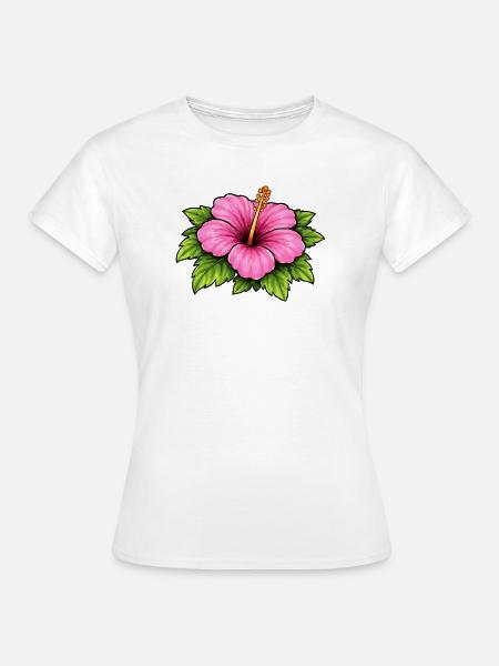 Hibiskus Tropentraum Blütenpracht - Frauen T-Shirt - Weiß