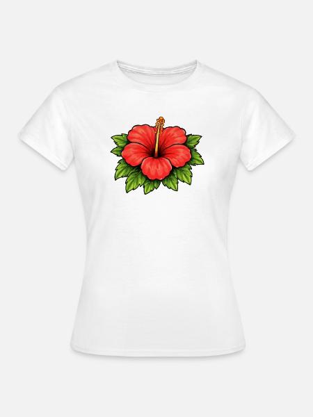 Hibiskus Tropenflair - Frauen T-Shirt - Weiß
