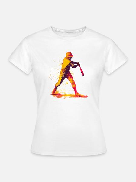 Farbexplosion Baseball-Schläger - Frauen T-Shirt - Weiß