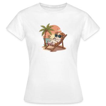 Strand-Lounge Corgi - Frauen T-Shirt - Weiß - Vorne - AI Model Female 172 dark (172cm)