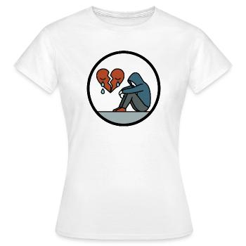 Zerbrochenes Herz und Einsamkeit Herzschmerz Motiv - Frauen T-Shirt - Weiß - Vorne - AI Model Female 172 dark (172cm)