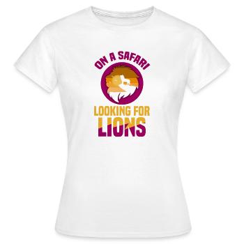Safari Afrika serengeti wildlife savanne löwe - Frauen T-Shirt - Weiß - Vorne - AI Model Female 172 dark (172cm)