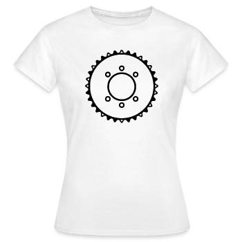 Entraînement par pignon à plateau - T-shirt Femme - blanc - Devant - AI Model Female 172 dark (172cm)
