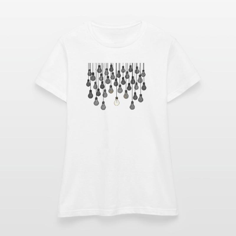 Graues Glühbirnen-Array mit einzigartiger Helligkeit Frauen T-Shirt