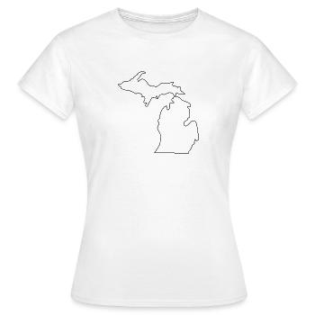 Carte du Michigan - T-shirt Femme - blanc - Devant - AI Model Female 172 dark (172cm)