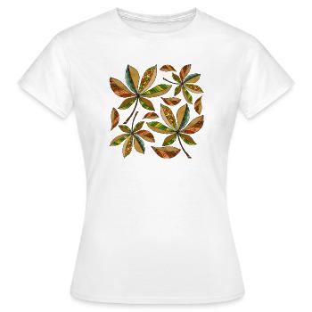 leaves - Women's T-Shirt - white - Front - AI Model Female 172 dark (172cm)