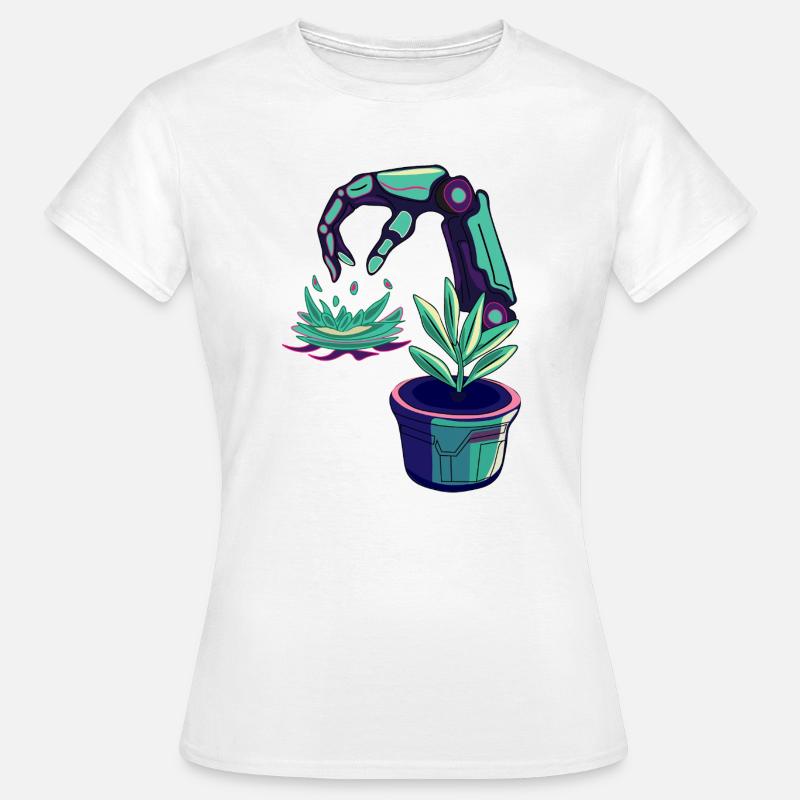 Neon robots - Women's T-Shirt - white