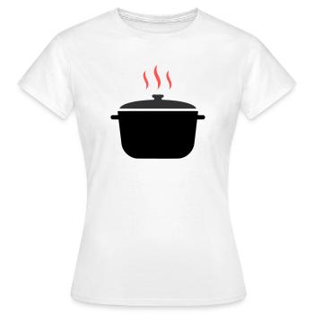 Kochtopf Dampf Kochen - Frauen T-Shirt - Weiß - Vorne - AI Model Female 172 dark (172cm)