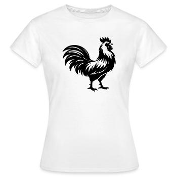 Hahn Silhouette - Frauen T-Shirt - Weiß - Vorne - AI Model Female 172 dark (172cm)