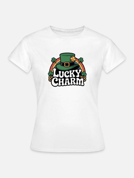 Lucky Charm Leprechaun-Hat Design - Frauen T-Shirt - Weiß