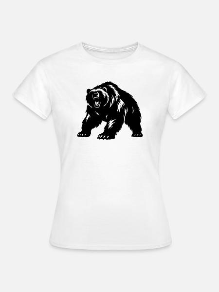 Grizzly Bär Silhouette - Frauen T-Shirt - Weiß
