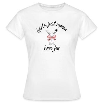 Chemise de voyage pour filles – Les filles veulent juste s’amuser - T-shirt Femme - blanc - Devant - AI Model Female 172 dark (172cm)