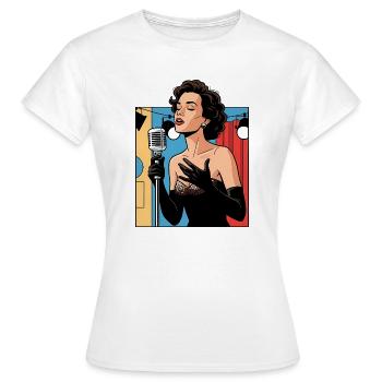 Voix scénique glamour - T-shirt Femme - blanc - Devant - AI Model Female 172 dark (172cm)