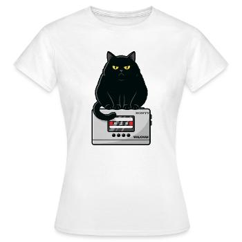 Walkman Loaf Chat Musique K7 - T-shirt Femme - blanc - Devant - AI Model Female 172 dark (172cm)