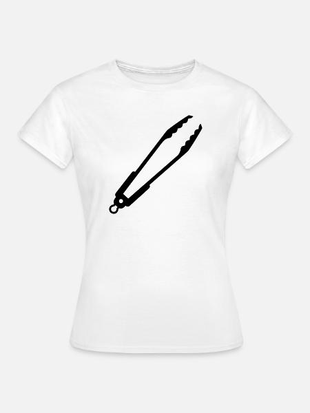 Grillzange Zange Küchenhelfer - Frauen T-Shirt - Weiß