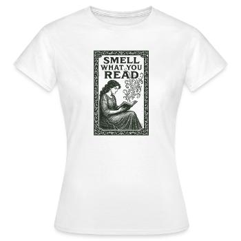 Smell What You Read | Book smell - Women's T-Shirt - white - Front - AI Model Female 172 dark (172cm)