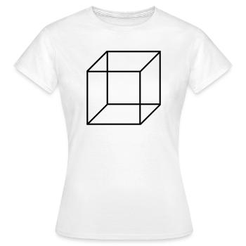 Würfel Quadrat - Frauen T-Shirt - Weiß - Vorne - AI Model Female 172 dark (172cm)