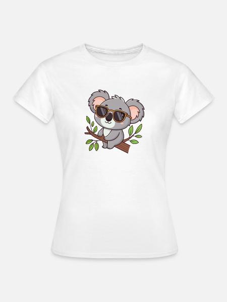 Koala-Chic-Brille am Bügel - Frauen T-Shirt - Weiß