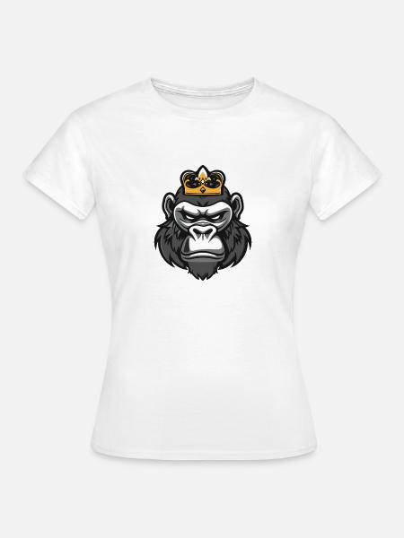 Gorilla Kopf Krone - Frauen T-Shirt - Weiß