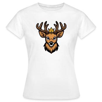 Couronne de tête de cerf - T-shirt Femme - blanc - Devant - AI Model Female 172 dark (172cm)